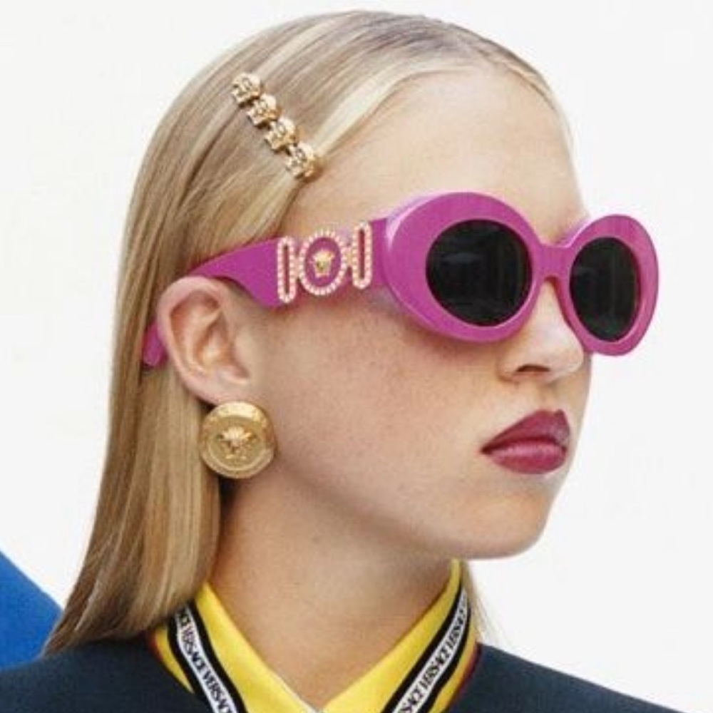 NWT Versace VE4426BU Fuxia Round 54mm Sunglasses
